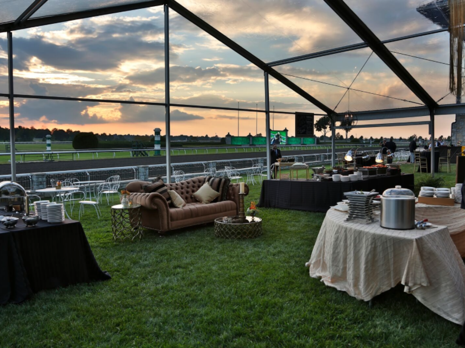 Tent overlooking Horseracejockey Club lawn